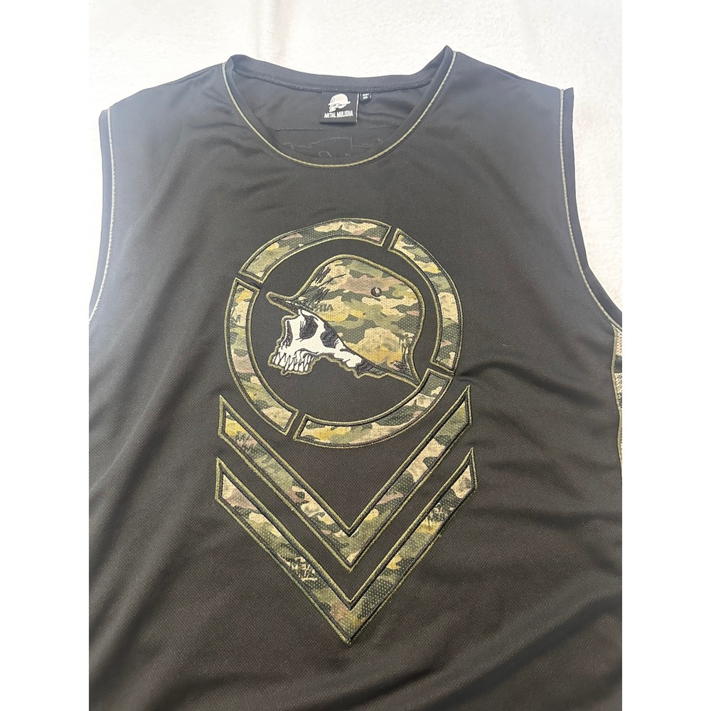 Metal Mulisha Mens 3XL Sleeveless Jersey Black Camo Skull Helmet Graphic Tank
